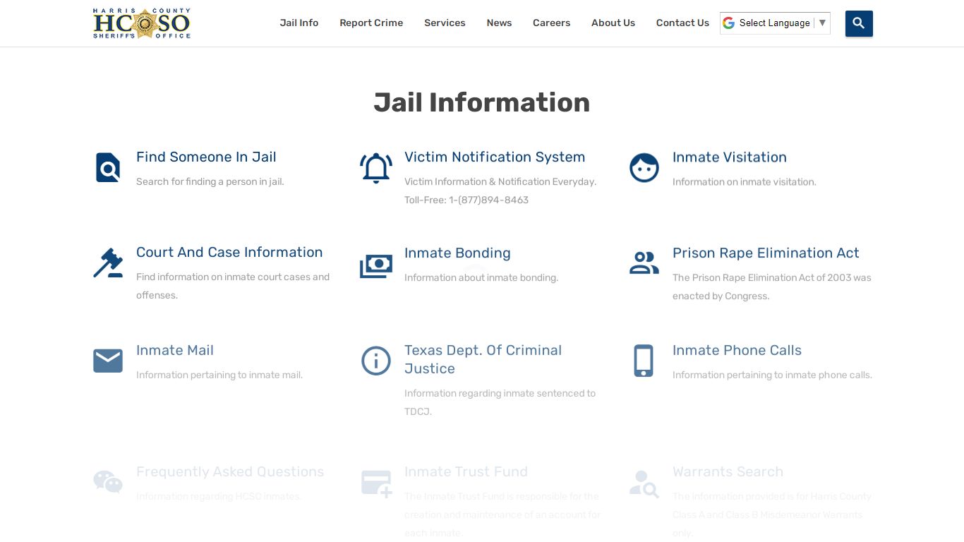 Jail Information—Harris County Texas Sheriff's Office